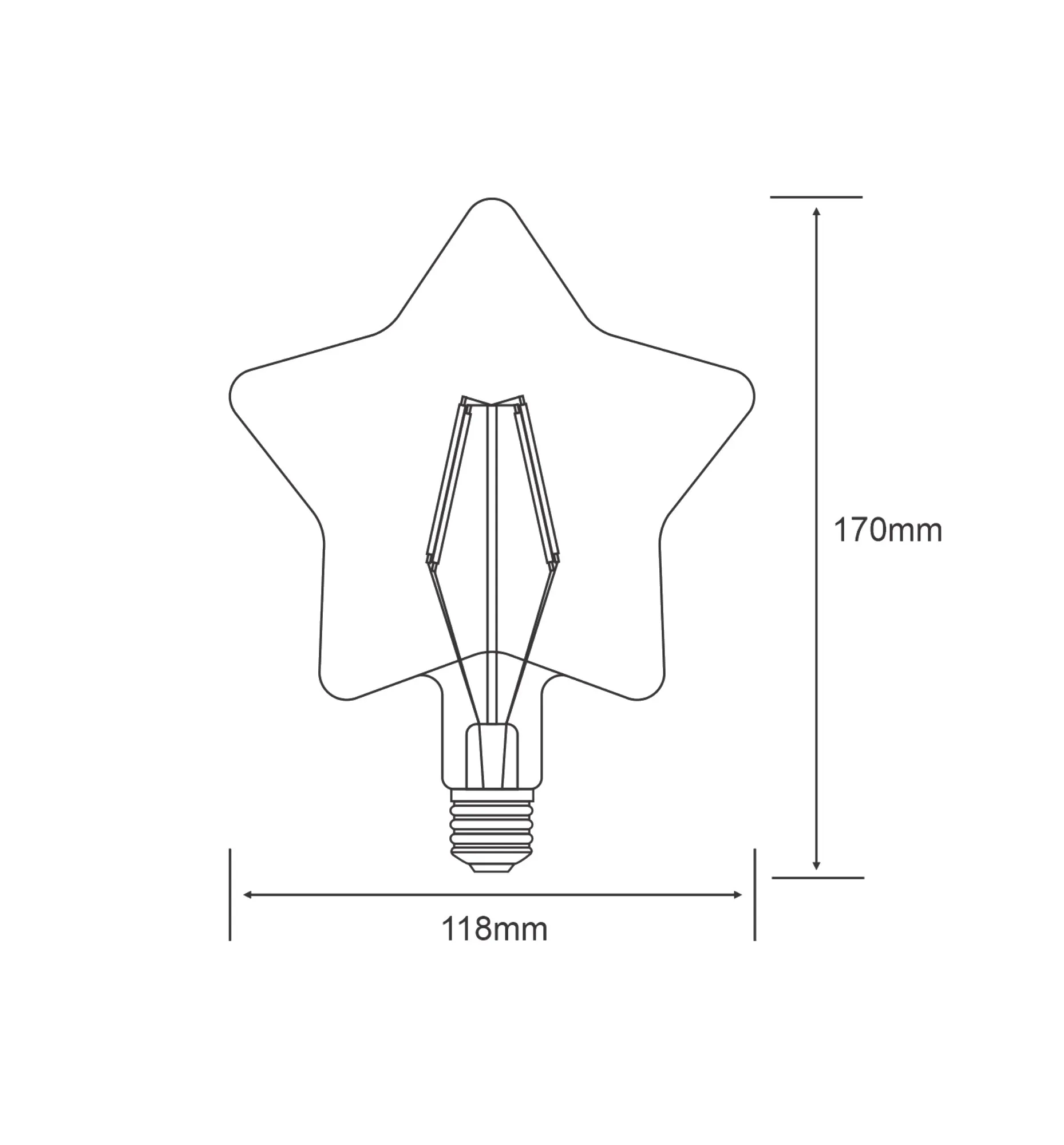 Classic Style LED Star E27 Dimmable 4W 2100K 200lm 4600272  Luxram Classic Style